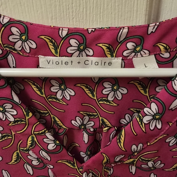 Violet & Claire Pink and Yellow Floral Blouse - Picture 2 of 3